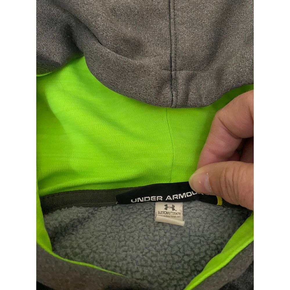 Under Armour Hoodie Gray w/ Neon Green Logo Size Small, Excellent Condition - Picture 4 of 4